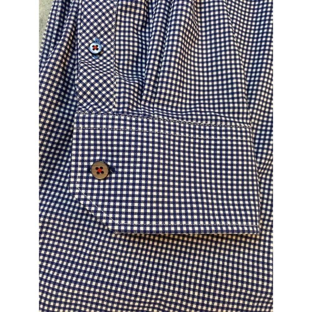 TWILLORY Tailored For The Hustle Performance Blue White Gingham Men 18 34-35 XL - Picture 3 of 6